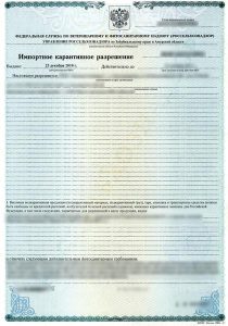 Импортное карантинное разрешение и фитосанитарный сертификат